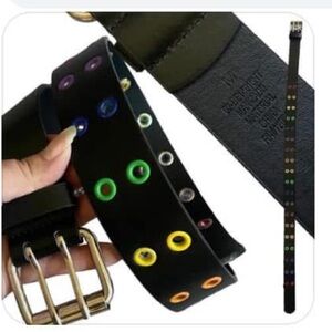 HT-Hot Topic Rainbow Grommet Belt sz M